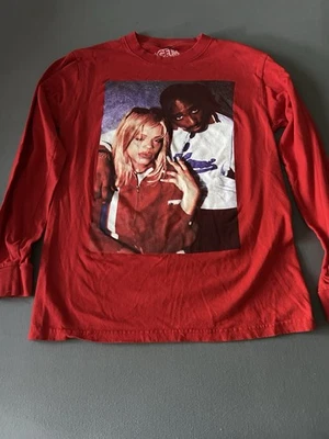 Camisa Tupac Faith Evans Pequeña Manga Larga Roja 2Pac Notorious Biggie Death Row Foto 1 de 4