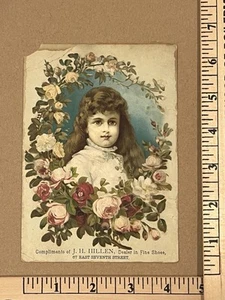 Embossed Victorian Trade Card J.H. Hillen Fine Shoe Dealer - Picture 1 of 2