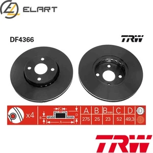 2x BRAKE DISC DF4366 FOR TOYOTA MATRIX COROLLA/Verso 1ZZ-FE 1.8L 1CD-FTV 2.0L - Picture 1 of 16
