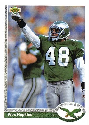 Wes Hopkins 1991 Upper Deck 106  Philadelphia Eagles  Football Card - Image 1 of 2