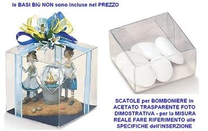 N.20 SCATOLA per BOMBONIERE Cm.8x8x3,5H TRASPARENTE CONFETTI o SEGNAPOSTO 94102 - Picture 1 of 1