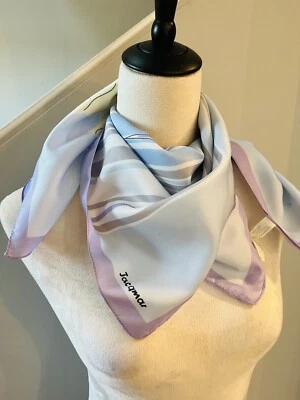 "Bufanda floral abstracta JACQMAR LONDON azul púrpura hecha en Italia" 27x27""" Foto 1 de 4