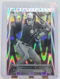 Christian Yelich #210 Black And White Ray Wave Refractor 2022 Topps Chrome Sonic - Picture 1 of 2