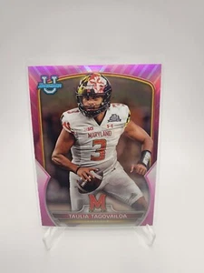2022 Bowman Chrome University Football #3 Taulia Tagovailoa Pink Refractor - Picture 1 of 2
