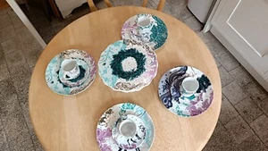 Rosanna Bone China Kaffee/Teeservice & Kuchenständer - 13 Teile - alles perfekt - Bild 1 von 13