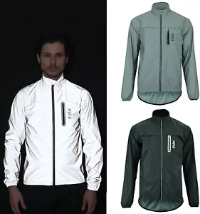 FDX Mens High Visibility 360 Reflective Cycling Waterproof Jacket & Running Coat - Picture 1 of 9