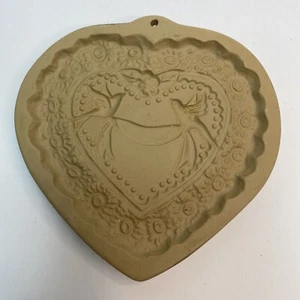 Braune Tasche Keksform Viktorianisch Herz Valentinstag Hochzeit Tauben Blumen 1985 - Bild 1 von 5