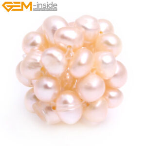 Natural Freshwater Pearl Beads Cluster Ball Jewelry Making DIA.18-20mm 1pcs 4mm