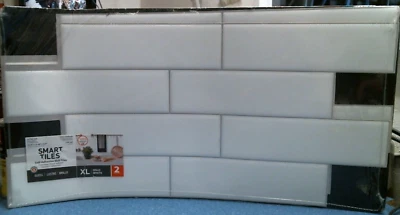 Smart Tiles Self-Adhesive Wall Tiles, XL, White, Gloss, 2 Units (20244) FS - Image 1 of 4