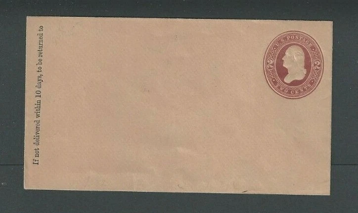 1883 U291 Mint Entire 2c Brown On Fawn Size 6 Die 82 Wmk 6 W/Barkhausen O - Image 1 of 1