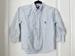 Tommy Hilfiger Boys Oxford Shirt Button Up Long Sleeve Striped 100% Cotton Sz 6 - Picture 1 of 9