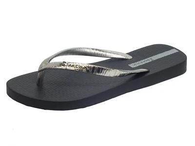 Ipanema 82870 Glam II Fem Black Metallic Silver Infradito Glam Donna zeppa bassa - Imagen 1 de 3