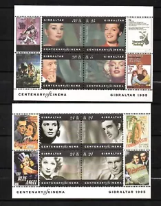 Gibraltar 1995 sheet Cinema/Marlyn Monroe stamps (Michel Block 23/24) MNH - Picture 1 of 1