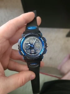 Mens SKMEI Black & Blue Digital-Analog Sports Watch w/ BackLight & Fresh Battery - Picture 1 of 2