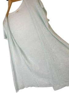 EILEEN FISHER Green Linen Sheer Cap Sleeve Cardigan Sweater Size L RA10139 EUC - Picture 1 of 10