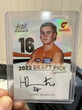 Harry Rowston 2023 Select Legacy AFL DPSG16 Draft Pick Signature Gold RC 50/90