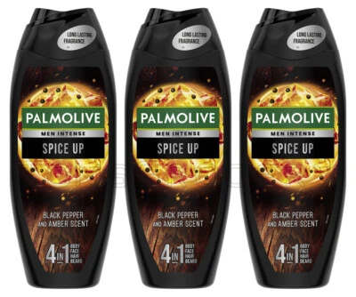 3 PALMOLIVE мужчин интенсивный специи вверх перца и янтаря аромат 4 в 1 гель для душа 500 мл - Изображение 1 из 3