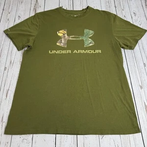 Under Armour Hunt Camo UA Logo Short Sleeve T Shirt Mens Medium Army Green - Picture 1 of 9