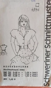 Schnittmuster für eine Mädchenbluse in der Größe 164 - Bild 1 von 2
