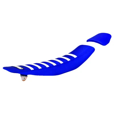 Cubierta de asiento Yamaha WR 450F 2019-2022 de Enjoy MFG todo azul blanco costillas #158 Foto 1 de 4