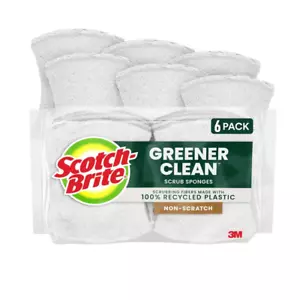 Scotch-Brite Greener Clean Non-Scratch Scrub Sponge, 6 Nonscratch Kitchen Sponge - Picture 1 of 3