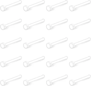 20G Clear Bioflex Nose Bone Ring Stud Retainer Body Jewelry Piercing Top Flat 2M - Picture 1 of 3