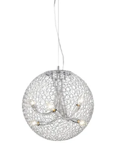 Z-Lite Saatchi 8 Light 24 inch Chrome Pendant Ceiling Light Orig $1197 - Picture 1 of 1