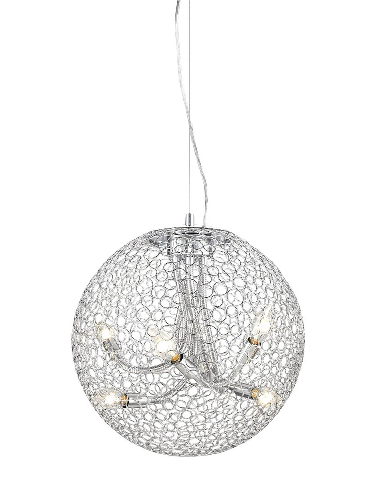 Lámpara de techo colgante cromada Z-Lite Saatchi 8 luces 24 pulgadas original $1197 Foto 1 de 1