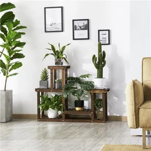 Plant Stand Shelf Flower Display Holder Rack Shelving Unit 4 Tiers for 6-8 Pots - Picture 1 of 12