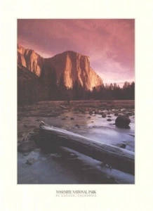 PÓSTER PARQUE NACIONAL YOSEMITE ~ RÍO MERCED 17x23 USA Travel El Capitán - Imagen 1 de 1