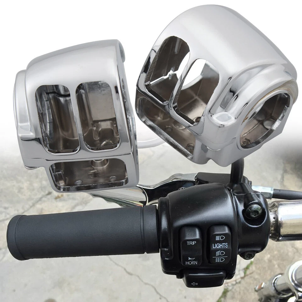 Chrome Handlebar Switch Housing Cover Fit for Harley Sportster Softail Road King - Image 1 of 4