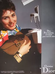 PUBLICITÉ DE PRESSE 1986 CHRISTIAN DIOR MAROQUINERIE - SAC GIBECIERE CUIR DIOR - Bild 1 von 1