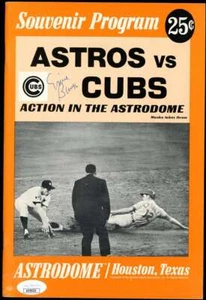 Ernie Banks JSA Signed 1969 Cubs vs Astros Program Autograph - Picture 1 of 1