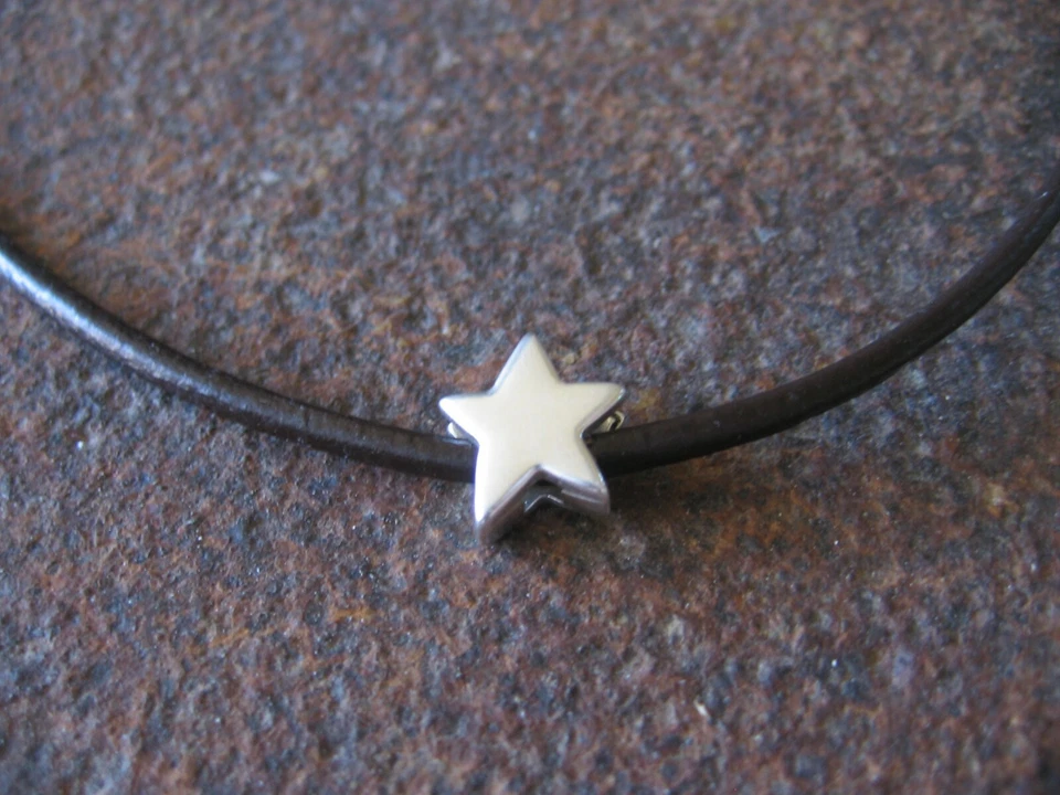 Stern Halskette Leder Beach Kette Damen Surferkette Lederkette Anhänger Schmuck - Bild 1 von 1