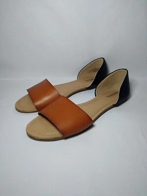 MERONA Women's Flats Shoes Sandals Leather Open Toe Size 6.5  - Image 1 of 4