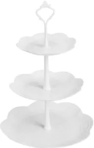 2 Pack Of 3 Tier Cupcake Stand Plastic Tiered Serving Stand Tower Tray-NEW - Picture 1 of 7