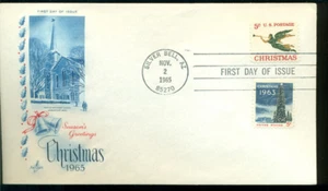 1965 FDC - Scott# 1276 COMBO - Christmas Issue - Art Craft Cachet   UA - Bild 1 von 1