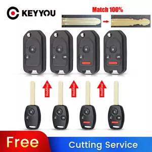 BLADE CUT by PHOTO Modified Car Key For Honda Accord Civic 2006-2011 CRV Pilot - Imagen 1 de 14