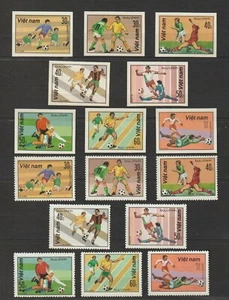 1982 Vietnam Stamps Soccer Scott # 1180-1187 Imperf. + Perforated MNH - Picture 1 of 1