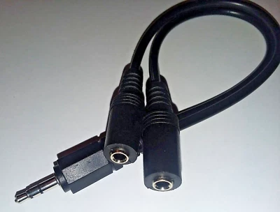 Lot 10 of 3.5mm Y cable male to 2 female stereo 9" audio Y  headset cable LOT 10 - Image 1 of 4