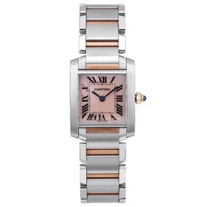 Cartier Tank Francaise 18K Rose Gold Steel MOP Dial Quartz Ladies Watch 2384 - Picture 1 of 6
