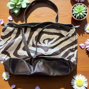 Bolso tote cebra marrón - Imagen 1 de 2