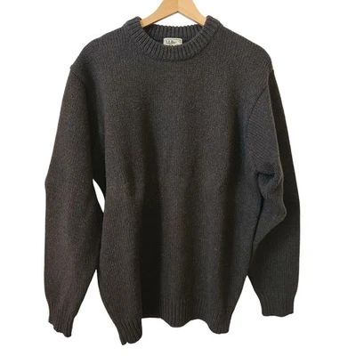 LLBean Mens L Tall 100% Lambs Wool Knit Sweater Green/Blue marled - Image 1 of 4