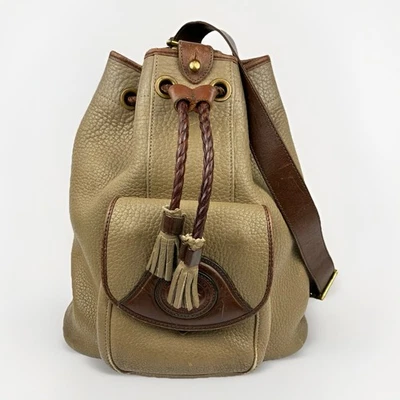 VTG Dooney & Bourke Sling Backpack All Weather Leather Bag Drawstring Bucket AWL - Image 1 of 4
