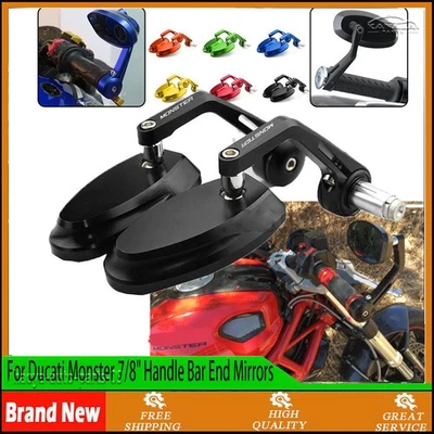 For Ducati Monster 1000 620 695 696 796 821 S2R 1000 7/8" Handle Bar End Mirrors Foto 1 de 4