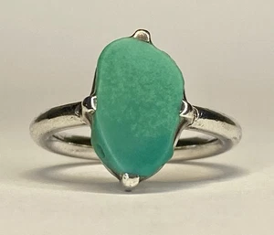 Anello minimalista turchese vintage in argento sterling 925 misura 7 - Foto 1 di 17