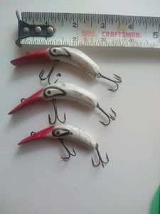 3 vintage wooden Lazy Ike Lures Used 2 #3 And 1 #2 - Picture 1 of 9