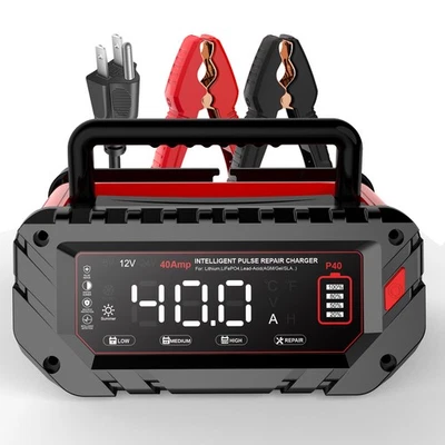 40-Amp Battery Charger, 12V/24V Lead Acid LiFePO4 Smart Battery Trickle Charger - Image 1 of 4