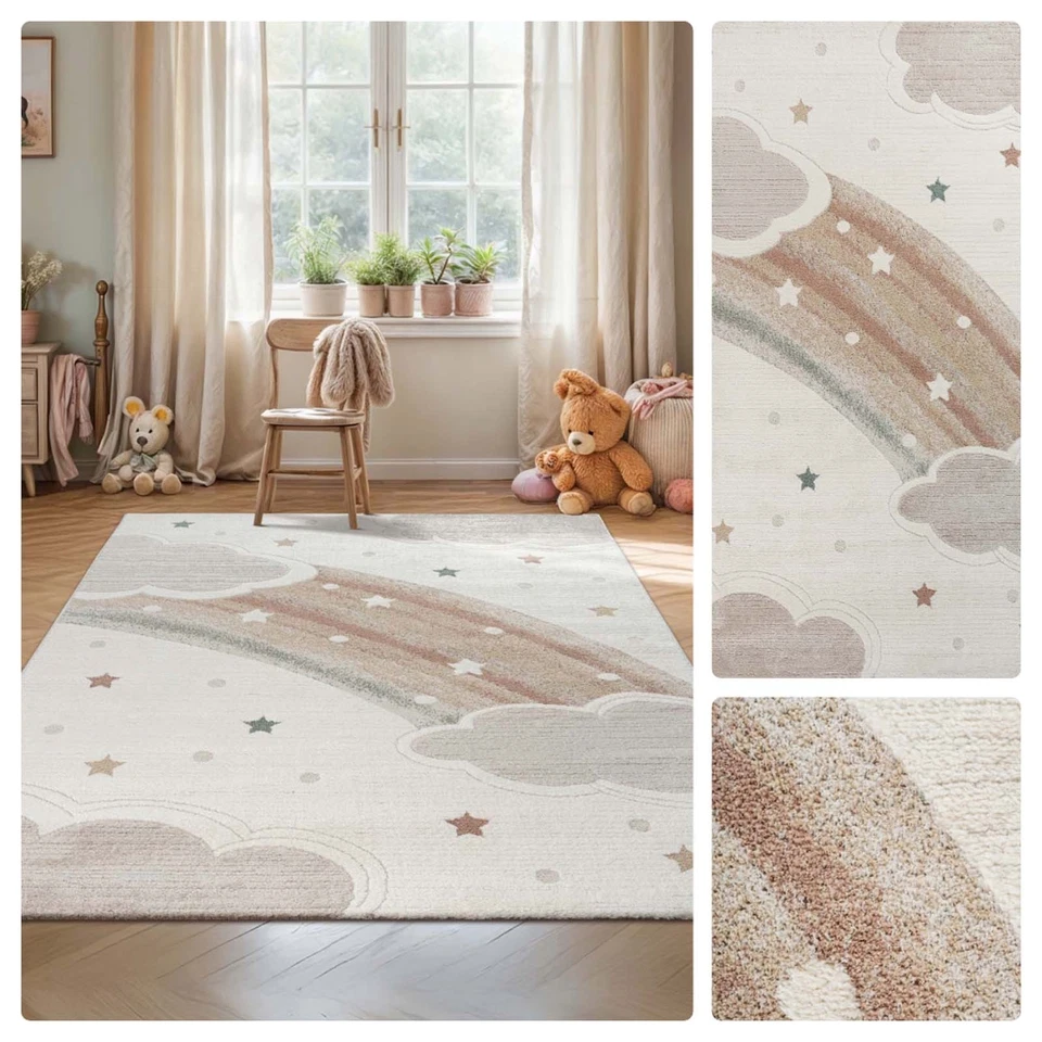 Kinderteppich Regenbogen – Emilia Kids Pastell 3D Struktur fürs Kinderzimmer - Bild 1 von 1