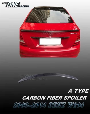 Asa de spoiler de fibra de carbono para 2008-2014 Mercedes Benz Classe C W204 C300 - Imagem 1 de 4